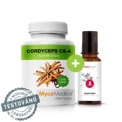 Cordyceps CS-4 + Denní krém MycoMedica 90 vegan kapslí + 50 ml