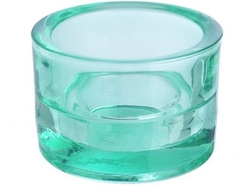 Svícen sklo tyrkysový na čajovou svíčku 5,7 x 8,3cm