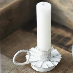 Svícen květina kov bílá IB Laursen průměr 6 x 4 cm