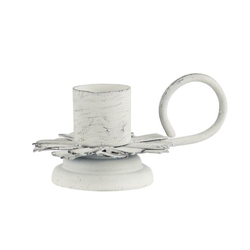Svícen květina kov bílá IB Laursen průměr 6 x 4 cm