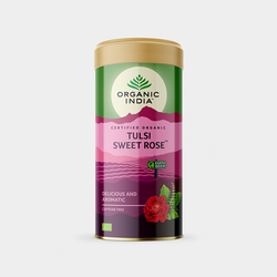 Tulsi Sweet Rose sypaný plech Organic India 100 g