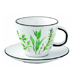 Šálek s podšálkem porcelánový Herbarium Easy Life 250 ml