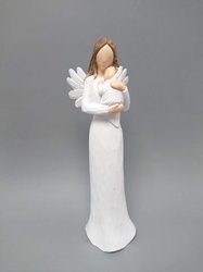 Anděl s miminkem bílý 25 cm