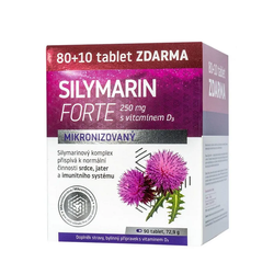 Silymarin Forte 250 mg s vitaminem D NaturProdukt 80 + 10 tablet zdarma