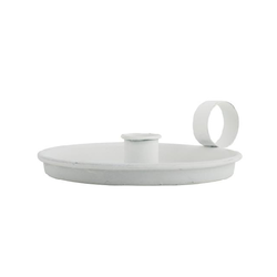 Svícen kahan kov bílá Ib Laursen průměr 13 x 5 cm