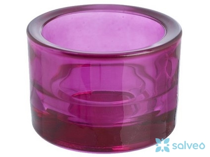 Svícen sklo fialový na čajovou svíčku 5,7 x 8,3cm