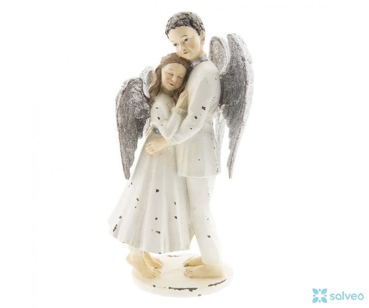 Objímající se andělé 13 x 9 x 24 cm