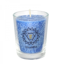 Mini čakrová svíčka modrá, porozumění, viśuddha Cereus